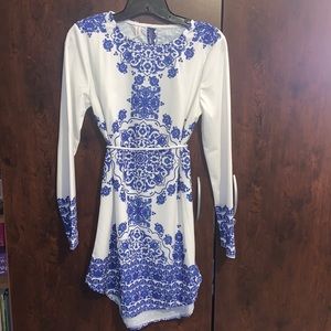 Blue and White elegant dress